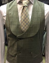 Green Plaid Wool Vest