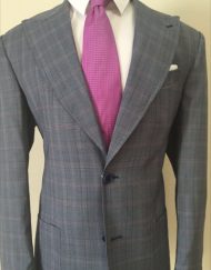 Grey & Pink Plaid Double 2 Button Suit