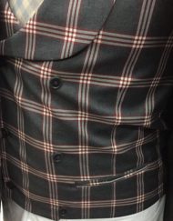 Grey & Red Plaid Wool Vest