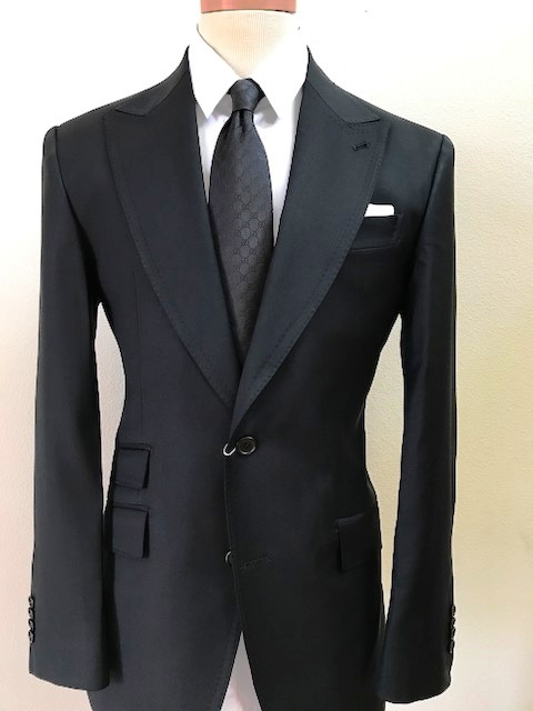 Black classic 2 button Cerruti wool suit