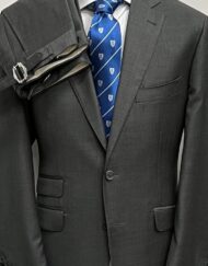 Grey notch lapel wool suit