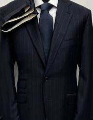 Navy pinstripe wool suit