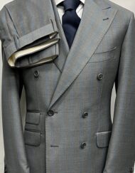 Grey pinstripe wool suit made in Italy