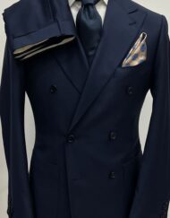 Navy blue double breasted wool suit