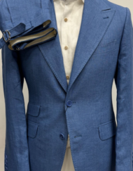 Blue 100% Italian made linen suit