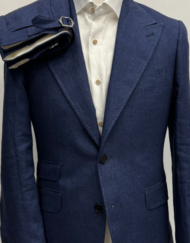 Navy 100% Italian made linen suit