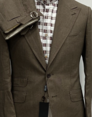 Brown 100% Italian made linen suit