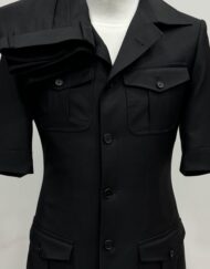 Black super 150 Cerruti safari wool suit