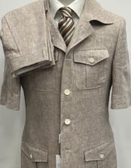 Brown safari luxury linen suit