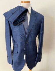 Navy blue super 150 Cerruti notch lapel wool suit