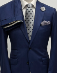 Blue super 150 luxury notch lapel wool suit