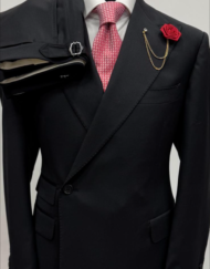 Black super 180 Tombojlini wool suit