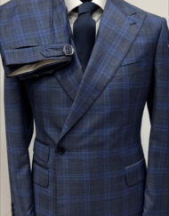Blue plaid super 180 Tombojline wool suit