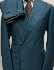 Green super 180 Tombojlini wool suit