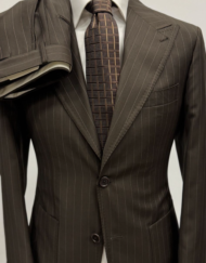 Brown pinstripe super 180 wool suit