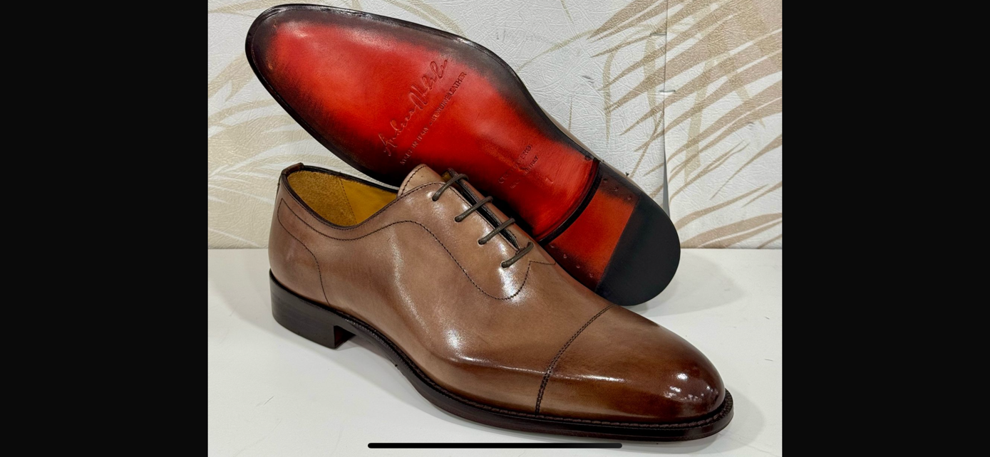 Brown all leather oxford dress shoe