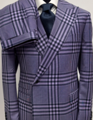 Purple & black wool suit