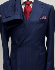 Blue pinstripe wool suit