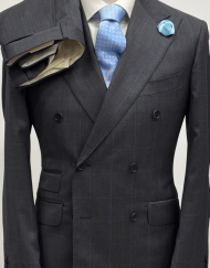 Grey double breasted super 180 wool suit