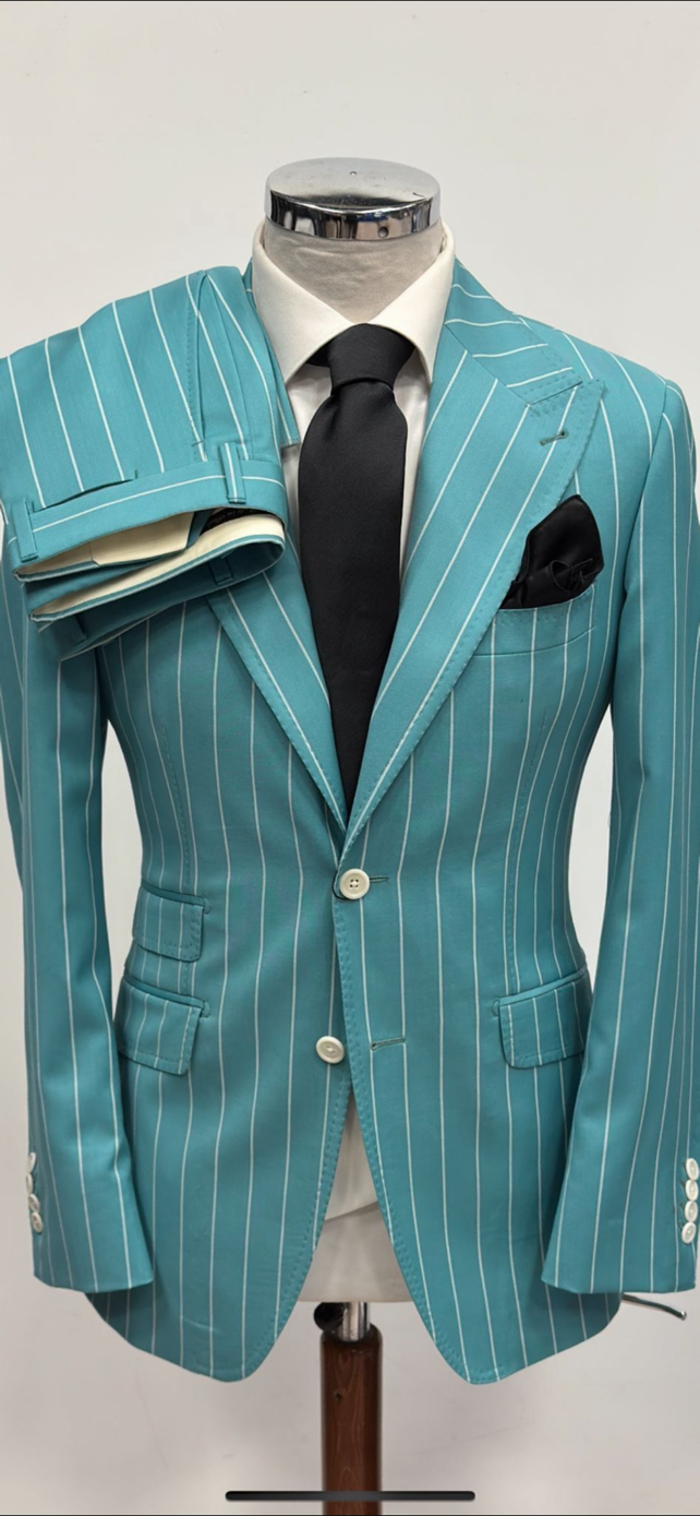 Mint green super 180 wool suit