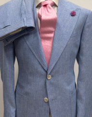 Sky blue linen suit