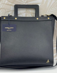 Black 100% Italian embossed leather briefcase