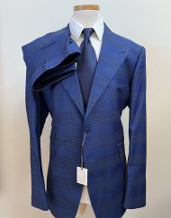 Navy plaid super 150 Cerruti wool suit